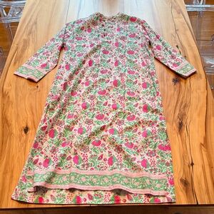 Floral Pink and Green Swim Coverup